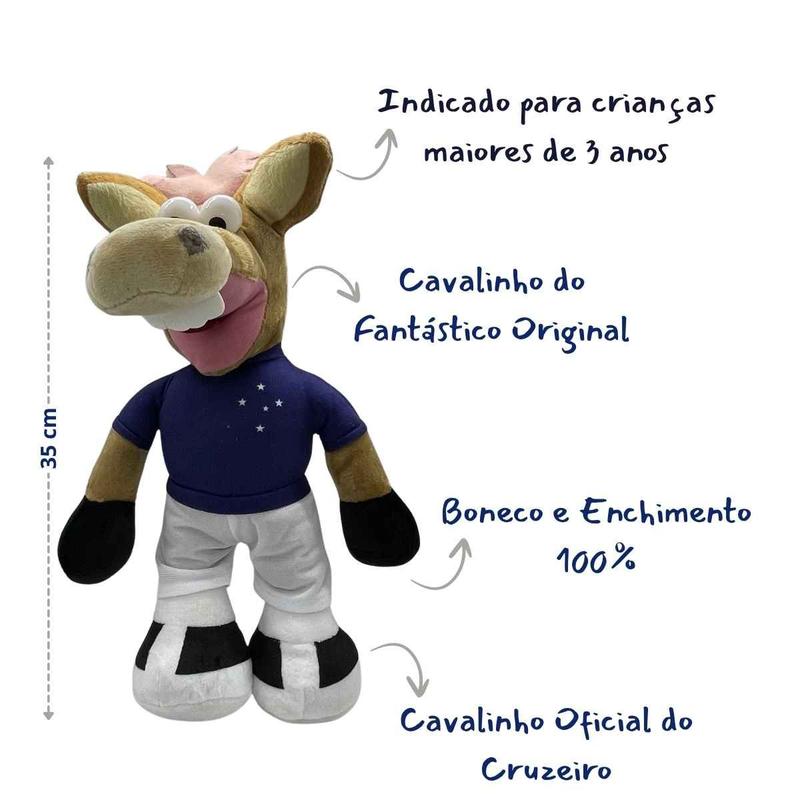 Cavalinho Fantastico Cruzeiro Oficial 40cm Mascote Presente
